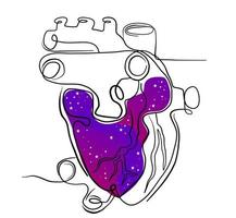 contour du coeur de l'espace vecteur