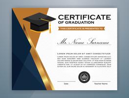Conception de modèle de certificat de diplôme d&#39;études secondaires vecteur