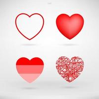ensemble de symbole de coeur pour la saint valentin. forme de coeur pour carte décorative, site Web, conception de modèle et carte postale. vecteur. vecteur