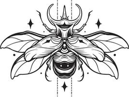 corne beetle illustration vectorielle dessinés à la main vecteur