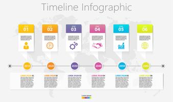 Modèle d&#39;infographie de présentation entreprise avec 6 options. vecteur