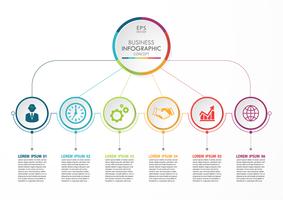 Modèle d&#39;infographie de présentation entreprise avec 6 options. vecteur