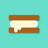 Illustration vectorielle sandwich de crème glacée, icône de style plat de bonbons vecteur
