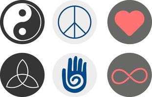 symboles d'amour, de paix, de guérison, de zen vecteur
