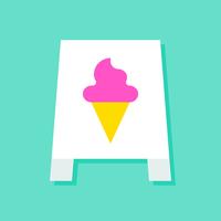 Illustration vectorielle de crème glacée, icône de style plat vecteur