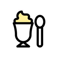 Vecteur de coupe de crème glacée, contour éditable icône remplis de bonbons