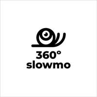 mascotte d'escargot 360 logo de caméra au ralenti vecteur