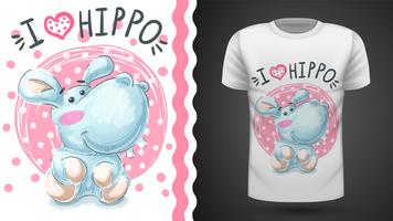 Hippo mignon, hippopotame - modèle sans couture