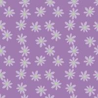 petit motif sans couture ditsy sur fond lilas. joli imprimé camomille. ornement floral. vecteur