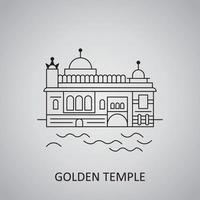 temple d'or dans l'icône d'amritsar. monument célèbre de l'inde vecteur