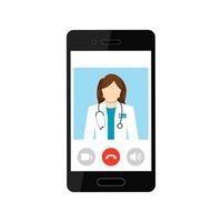 médecin virtuel sur votre téléphone. appelez le médecin pour obtenir un diagnostic et une ordonnance en ligne. consultations en ligne vecteur