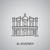 al-khazneh en jordanie, icône petra. les ruines c'est le désert vecteur