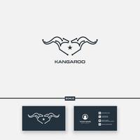 kangaroo star logo simple amour contour mascotte vecteur