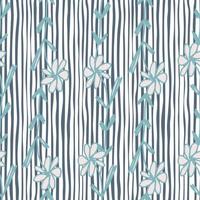 motif sans couture de fleurs abstraites sur fond de rayures. papier peint floral vintage. vecteur