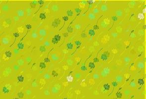 motif de croquis de vecteur vert clair, jaune.