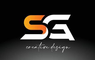 logo de lettre sg avec des couleurs dorées blanches et un vecteur d'icône de conception minimaliste