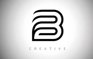lignes b lettre logo monogramme icône avec vecteur de look tendance moderne créatif
