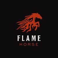 Flamme cheval logo icône design illustration vectorielle vecteur