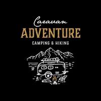 illustration logo graphiques vectoriels d'aventure dans une caravane, bon pour les logos d'aventure vecteur