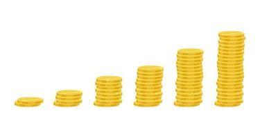 piles de pièces d'or. le concept d'entreprise, l'augmentation des revenus, l'investissement vecteur