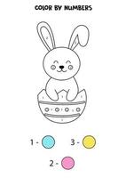 coloriez un joli lapin de Pâques par numéros. feuille de travail pour les enfants. vecteur