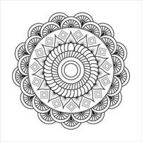 motif de mandala noir et blanc bonne humeur, motif circulaire en forme de mandala pour henné, mehndi, tatouage, décoration. ornement décoratif, vecteur beau mandala.