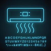 icône de néon de climatiseur. signe lumineux avec alphabet, chiffres et symboles. climatisation. illustration vectorielle isolée vecteur