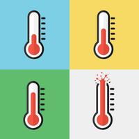 Thermomètre cassé (surchauffe) (version plate) vecteur