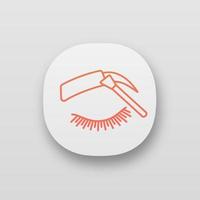 icône de l'application de teinture des sourcils. interface utilisateur ui ux. brosse à sourcils. tatouage au henné des sourcils. modelage des sourcils par teinture. application de pigments. application web ou mobile. illustration vectorielle isolée vecteur