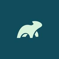 logo de silhouette d'ours polaire simple et propre. illustration vectorielle vecteur
