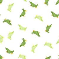 modèle sans couture isolé avec des silhouettes de perroquets aléatoires verts. fond blanc. ornement d'oiseau. vecteur