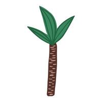 doodle palmier unique. arbre de forêt tropicale exotique dessiné à la main isolé sur fond blanc. vecteur