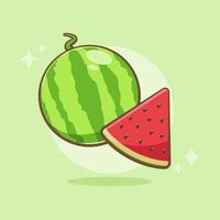 illustration de dessin animé de fruits frais pastèque vecteur