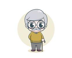 illustration de dessin animé d'avatar de personnes âgées vecteur