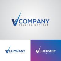 Modèle de conception de logo Creative V vecteur