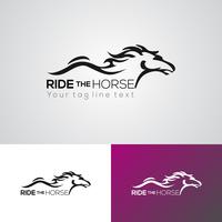 Modèle de conception de logo Ride the Horse vecteur