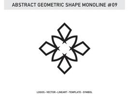 forme géométrique monoline lineart conception abstraite sans carreaux vecteur