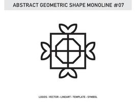 monoline contour géométrique forme lineart conception modèle de tuile sans couture gratuit vecteur