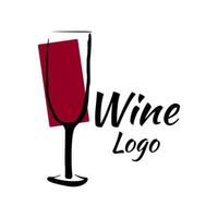 illustration vectorielle un verre de logo de vin