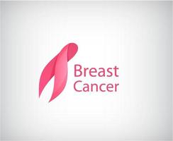 logo de ruban rose de sensibilisation au cancer du sein vectoriel, icône vecteur