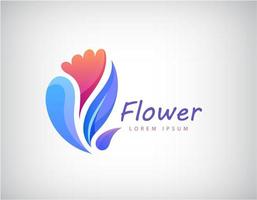 vecteur floral, feuilles, fleurs logo pour spa, boutique, salon de beauté, boutique, cours de yoga, hôtel