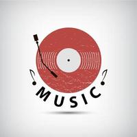 logo de musique vinyle rétro vectoriel, icône vecteur