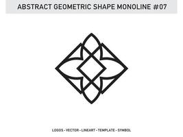 forme géométrique monoline lineart conception abstraite sans carreaux vecteur