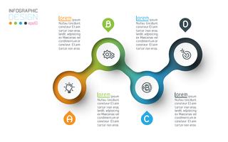 Cercle infographie étiquette avec étape par étape. vecteur