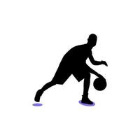 illustration de silhouette de joueur de basket vecteur