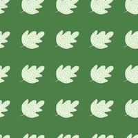 croquis géométrique motif sans couture en chêne sur fond vert. vecteur