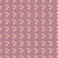 motif floral abstrait sans couture avec petit ornement de fleurs rose hawaii. fond violet pâle. vecteur