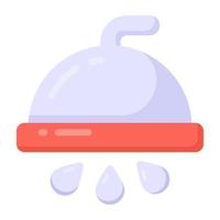outil de lavage de véhicule, icône plate de douche de voiture vecteur