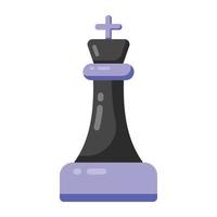 une icône de jeu de stratégie, conception vectorielle du roi des échecs vecteur