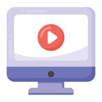 icône vidéo en ligne dans un style plat modifiable vecteur